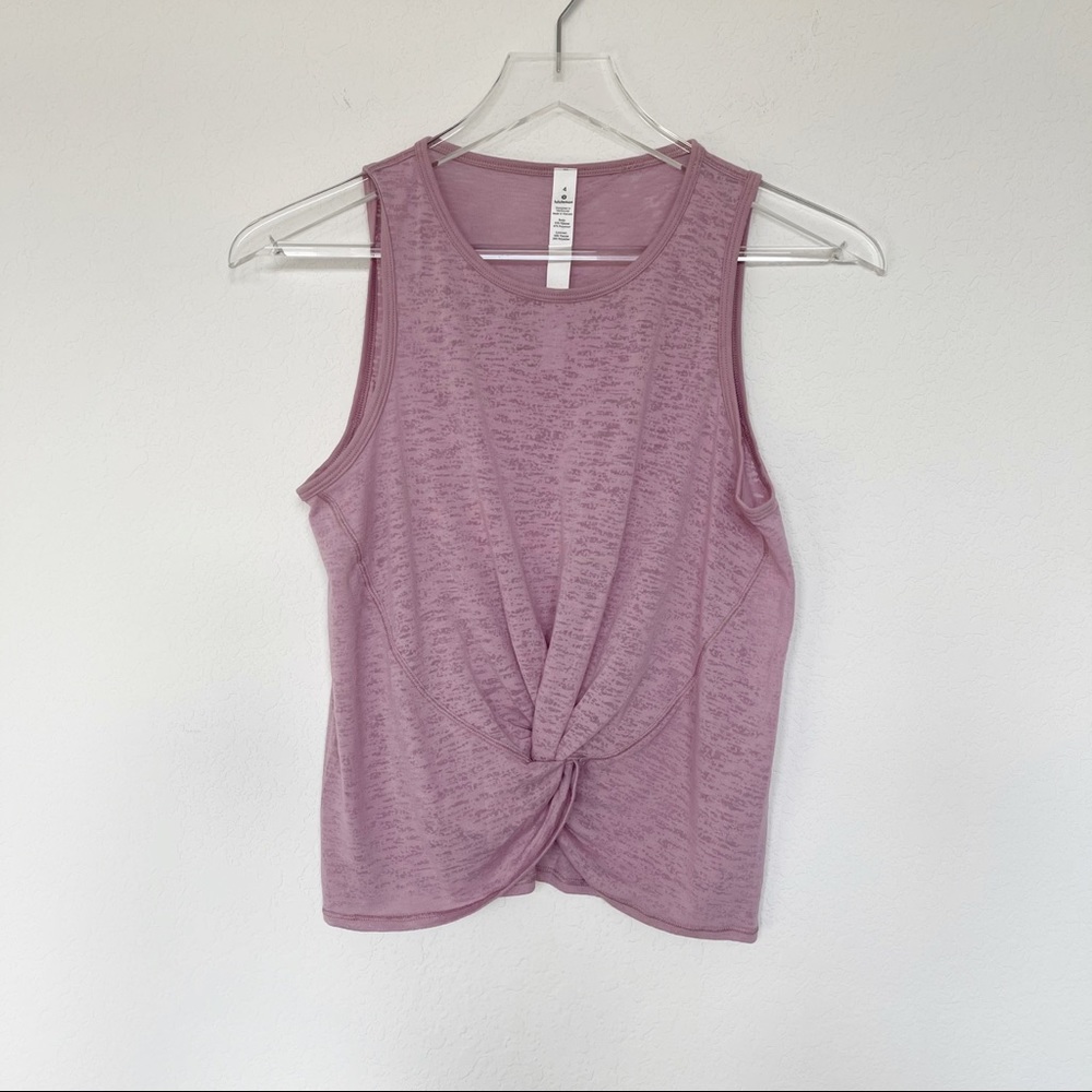 NWOT lululemon breeze through twist tank pink 4